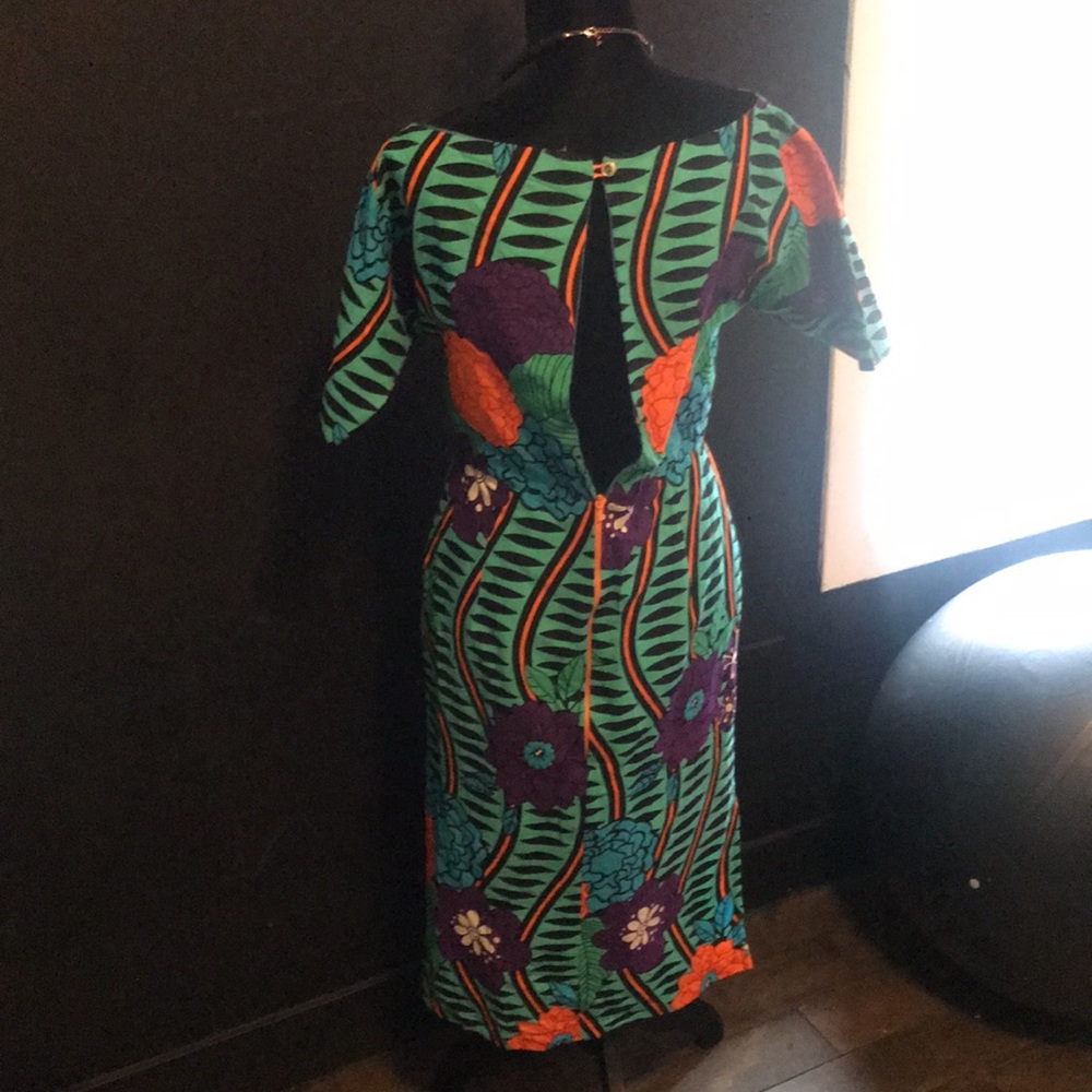 Turquoise African print dress 👗 - Picture 3 of 9